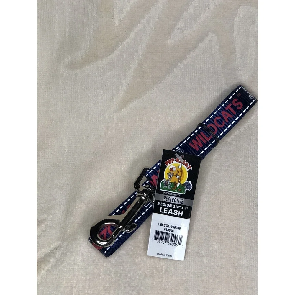 Pup Rally Dog Leash Size M Official NCAA Arizona Wildcats 3/4